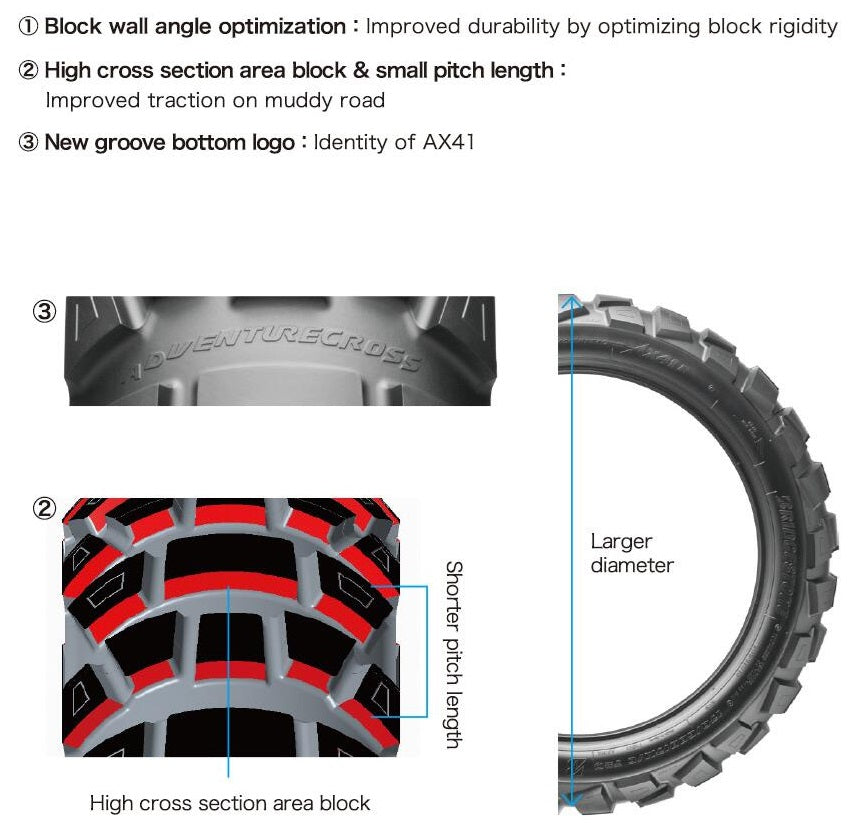 Bridgestone Battlax Adventurecross AX41 150/70B17 – Sierra BMW