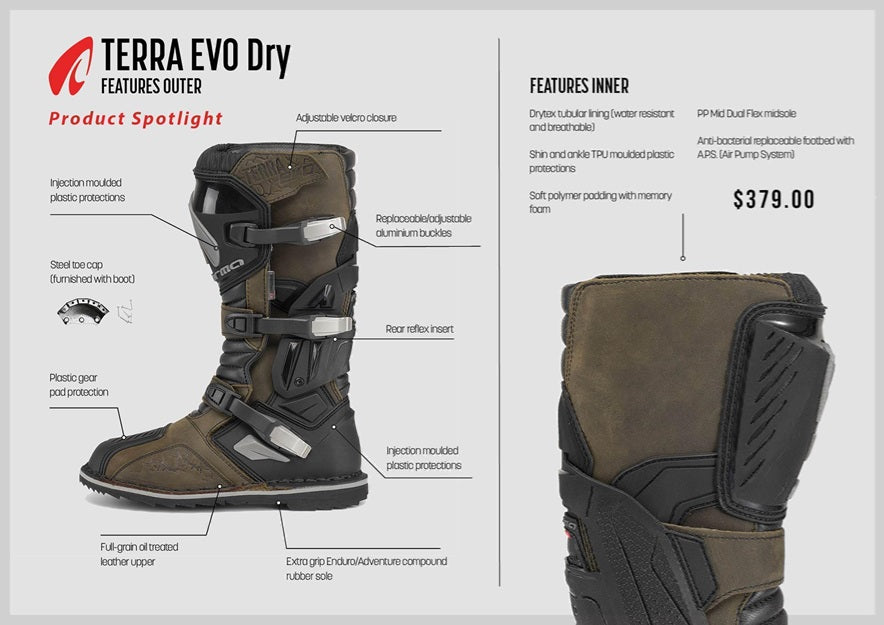 Forma Adventure Dry Waterproof Motorcycle Boots – Black Oiled Leather – CE Level 2