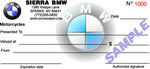Sierra BMW Motorcycle Gift Certificate $25.00