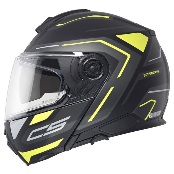 open face schuberth helmets Schuberth C5 Omega Helmet - Black/Hi-Viz Yellow