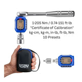 SBVTools 3/8” Digital Torque Wrench with 1/4" adapter, 1Nm to 205Nm