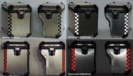 MotoEquip BMW Aluminum Pannier Checker Reflective Kit