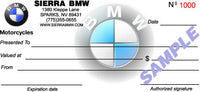 Sierra BMW Motorcycle Gift Certificate $25.00
