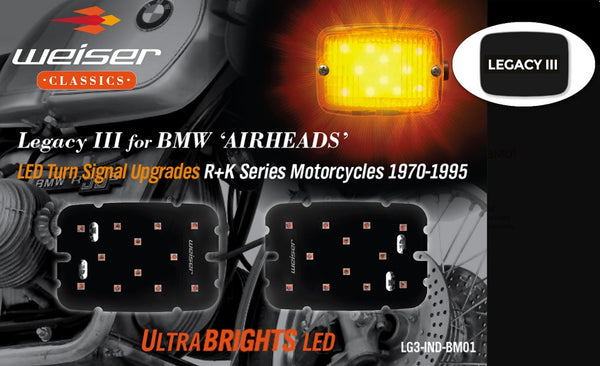 Weiser Airhead Legacy III UltraBright LED Turn Signal Insert for BMW Motorcycles